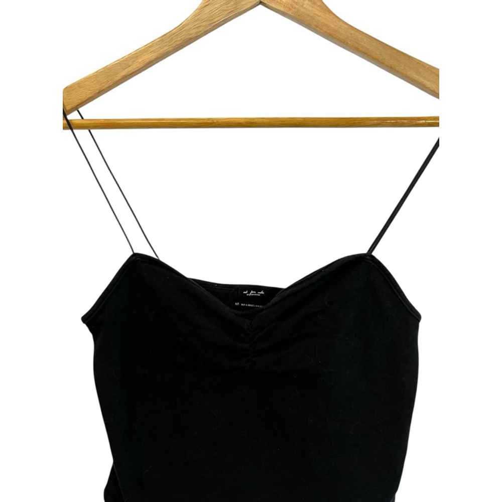 OUT FROM UNDER BY URBAN OUTFITTERS Black Cropped Stretch Elastic Strap Tank Top - Picture 2 of 9